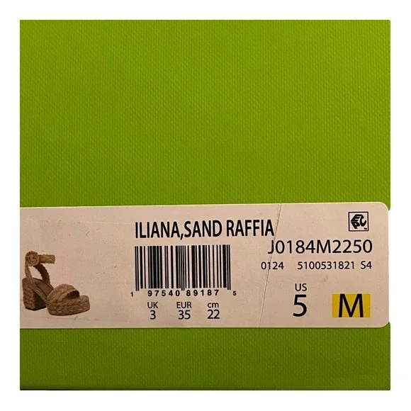 Sam‎ Edelman Iliana Sand Raffia Platform Sandals Women's Size 5M Woven Heel - Picture 9 of 10